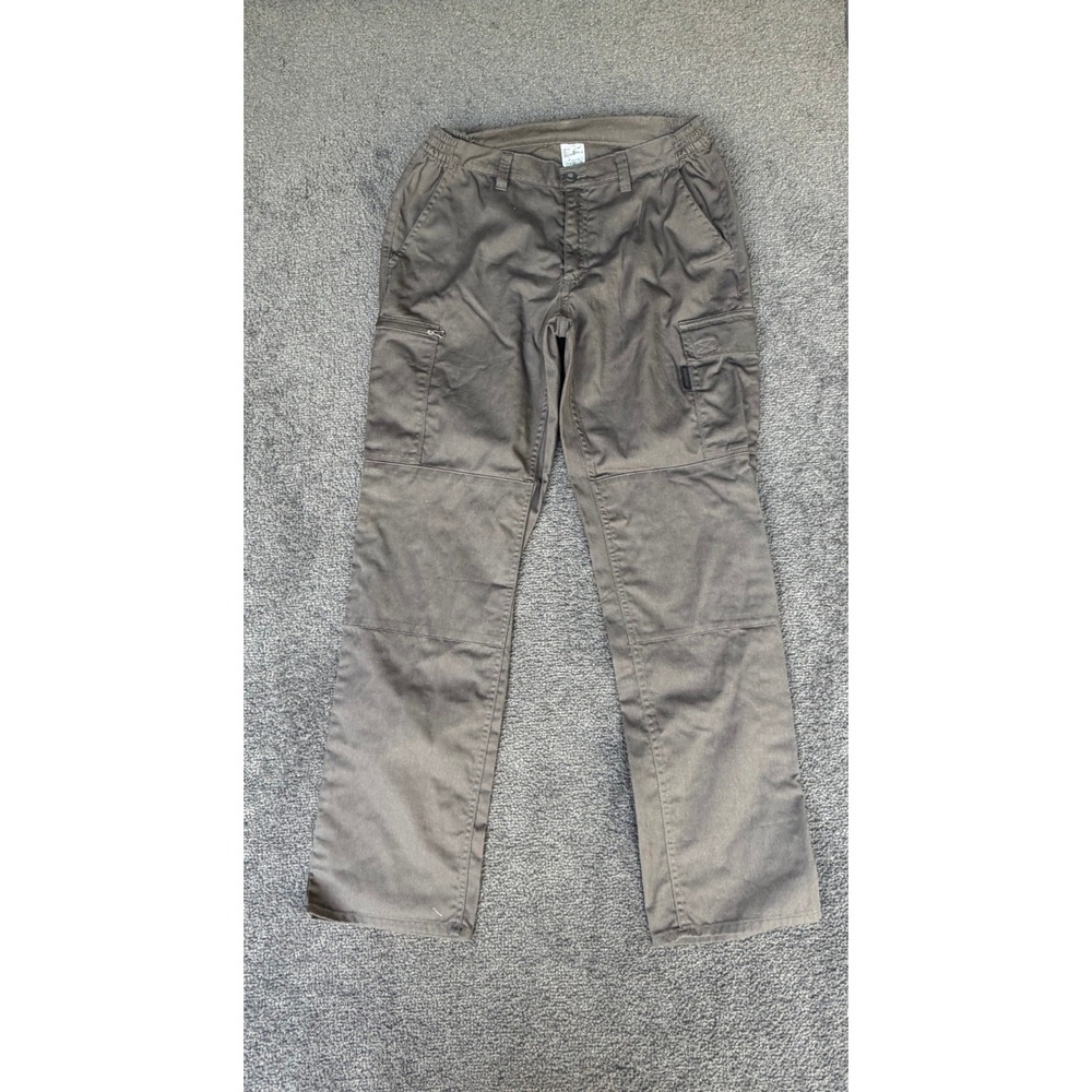 Decathlon Forclaz Mens Olive Green Cargo Pants Straight Utility Hiking Size L